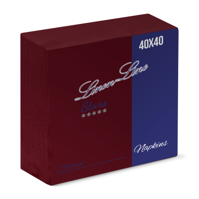 Linen line 5stars airlaid napkins 40x40 - bordeaux