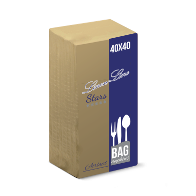 Linen line 5stars airlaid bag-napkins 40x40 - cream
