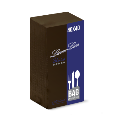 Linen line 5stars airlaid bag-napkins 40x40 - brown